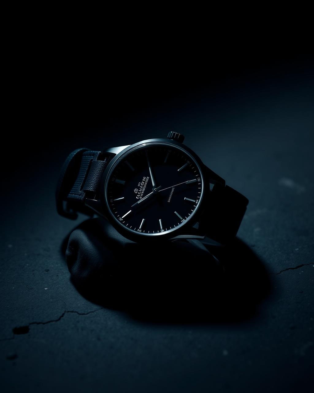 Luxury watch in dramatic low-key lighting